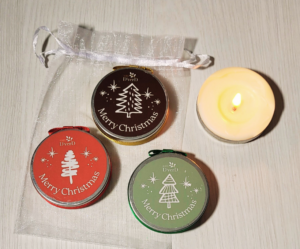 Conjunto de 3 Velas Natalinas na lata