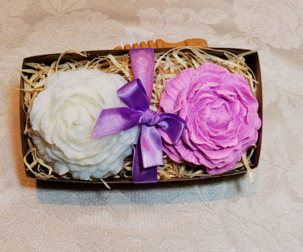 14 Kit Duo Peônia Sabonete e Vela Aromática "Flower Collection"