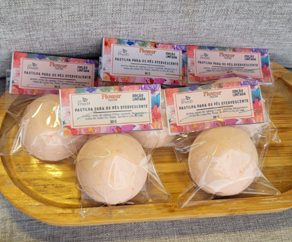 4 Pastilha Efervescente para os Pés (5 unidades 30g) escolha sua fragrância