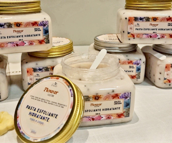linha pasta esfoliante Pasta Esfoliante e Hidratante "Flower Collection"