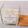 Vela Aromática Pote de Vidro Quadrado (tampa de Bamboo) 250g