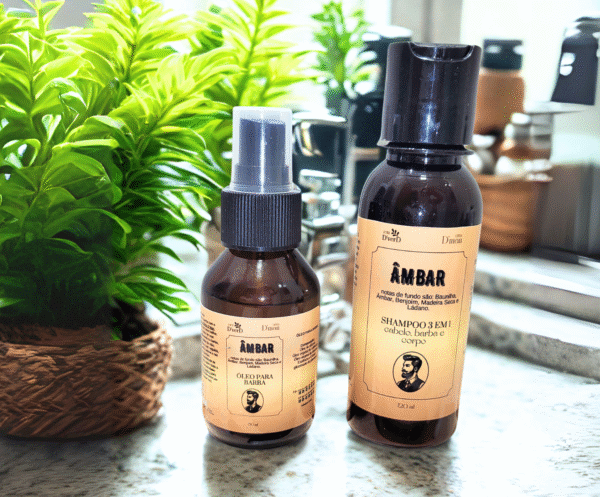 2 Kit Artesanal de Tratamento de Barba - Linha D'Man Ambar