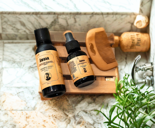 4 Kit Artesanal de Tratamento de Barba - Linha D'Man Ambar
