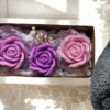 Kit Trio Flores em Sabonete (03 botões de Rosa) "Flower Collection" 180g