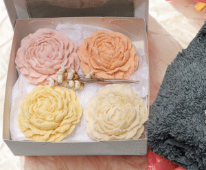 Kit 4 Mini Peônias em Sabonete  "Flower Collection" 140g