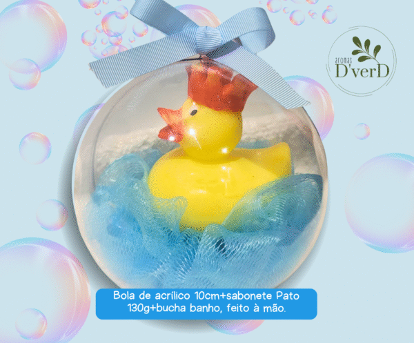 13 Esfera Sabonete de Pato 130g com Bucha de Banho