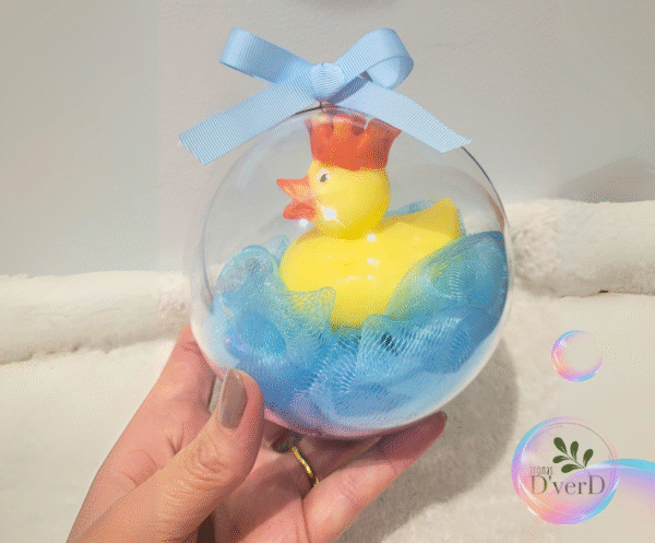 8 Esfera Sabonete de Pato 130g com Bucha de Banho