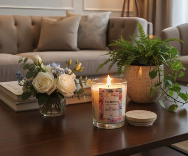 2 Vela Aromática Pote de Vidro (tampa de madeira) 70g