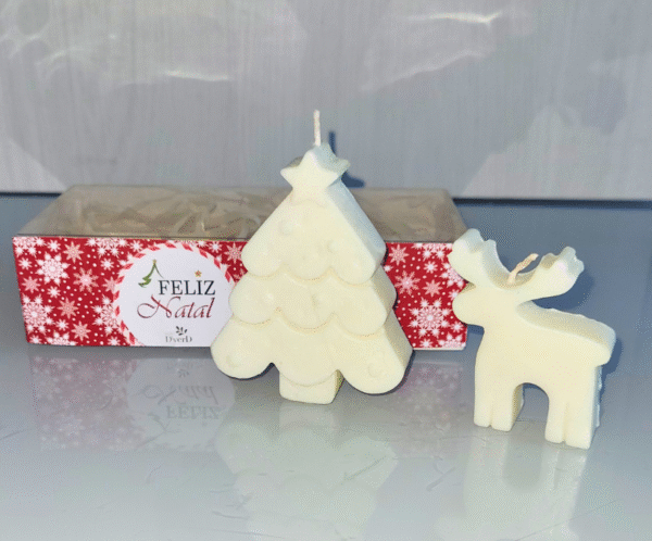 Caixa de Presente Serenità Vela Rena (cor off white) + Árvore Natalina (off white ou verde)