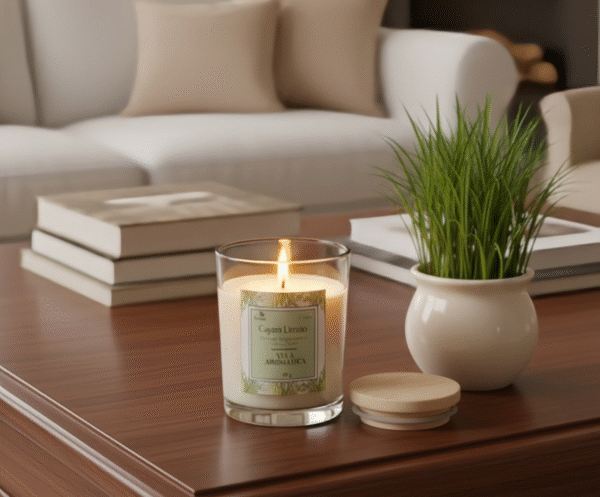 4 Vela Aromática Pote de Vidro (tampa de madeira) 70g