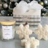 8 Box de Natal I - Vela Aromática 70g + 3 sabonetes Flocos de Neve 30g cada