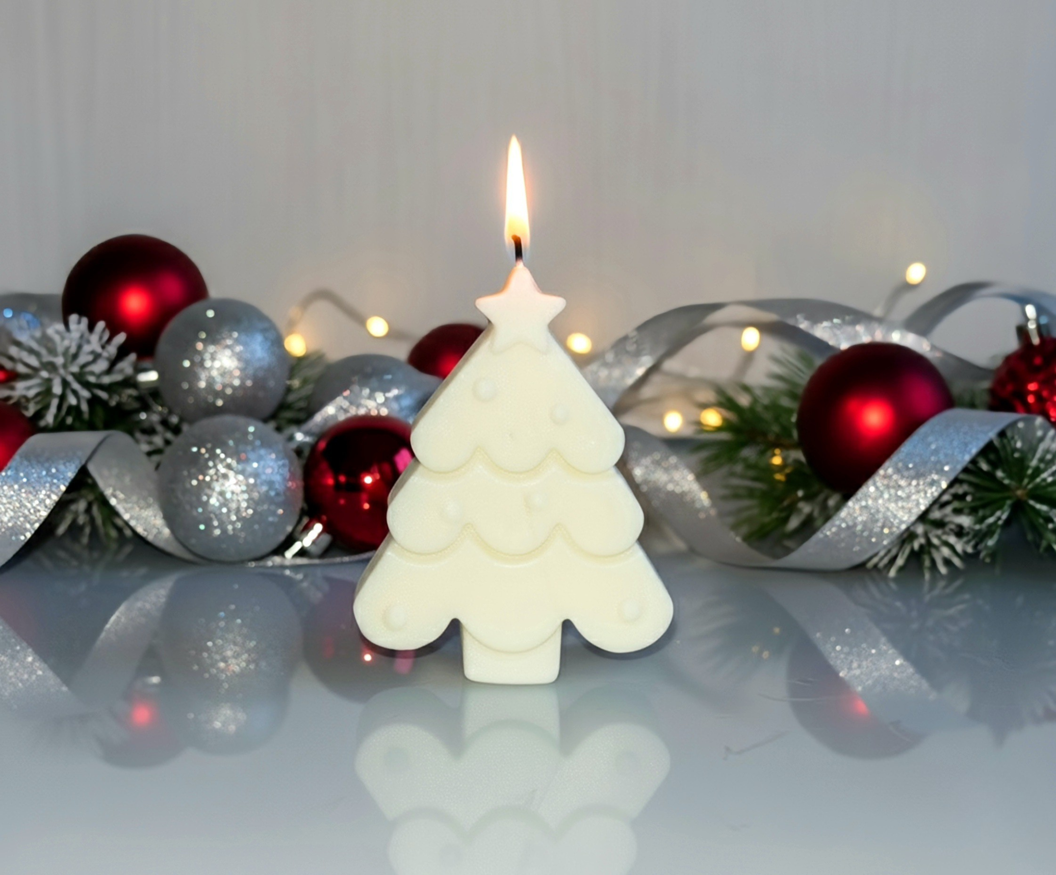 arvore branca Vela Árvore de Natal 50 grs.