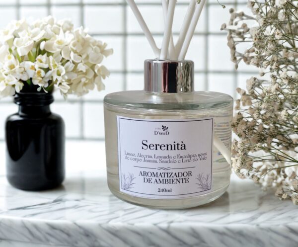 Kit Ambiente Serenitá (Aromatizador + Sabonete Líquido + Bandeja Cristal